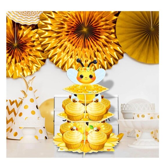 Bee Decorations 3 Tier Bee Cupcake Stand - Picture 4 of 7